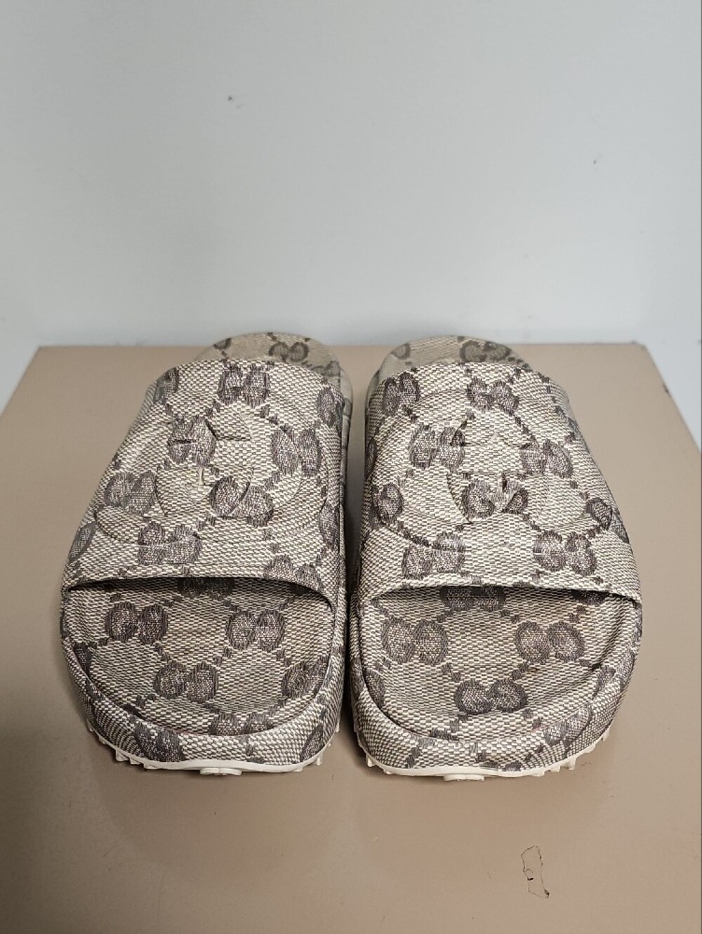 Gucci GG Monogram Platform Slide Sandals Size 38/7.5-8 - Picture 3 of 16